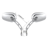 Custom Chrome 8mm Rearview Side Tapered Mirrors Slotted Stem Chrome Fit For Harley, 1982-2024
